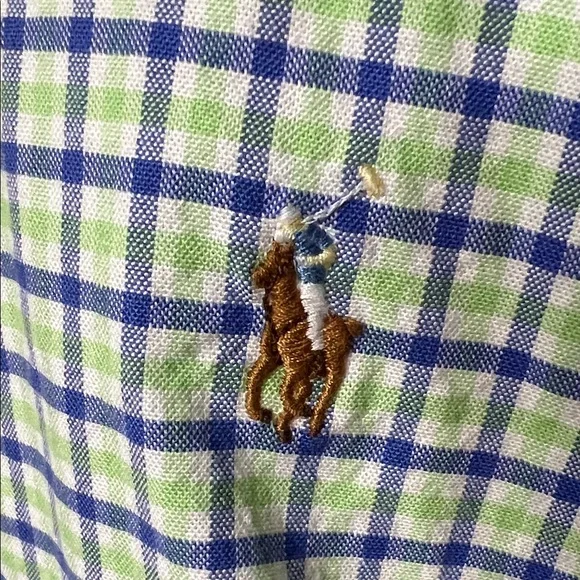 Ralph Lauren Blue and White Plaid Men's Shirt - Picture 5 of 10